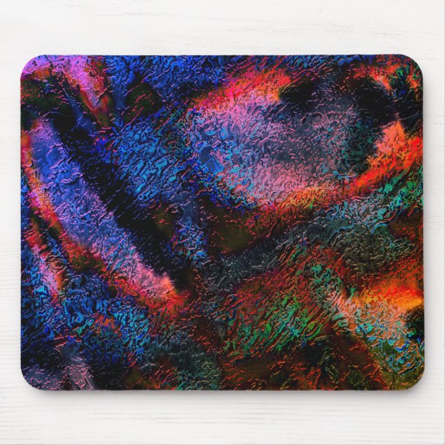 Tapis De Souris Bleu de cobalt avec texture rouge-chaud coloré (Devant)