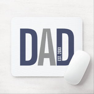 Tapis De Souris Bleu de marine moderne Papa personnalisé établi