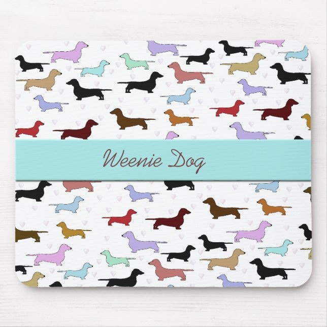 Tapis de souris bleu de teckel (Devant)