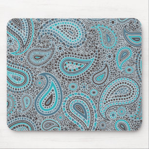 Tapis De Souris Bleu d'océan Paisley