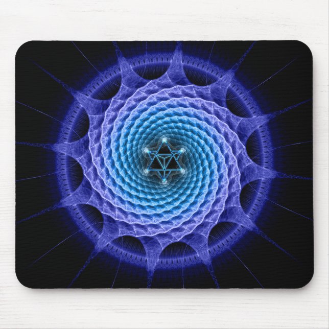 Tapis De Souris Bleu en spirale de mandala de Merkaba (la (Devant)