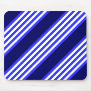 Tapis De Souris Bleu et blanc cinq bandes motif