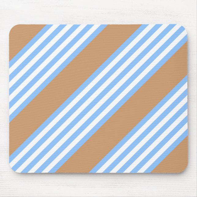 Tapis De Souris Bleu et blanc cinq bandes motif avec bronze (Devant)