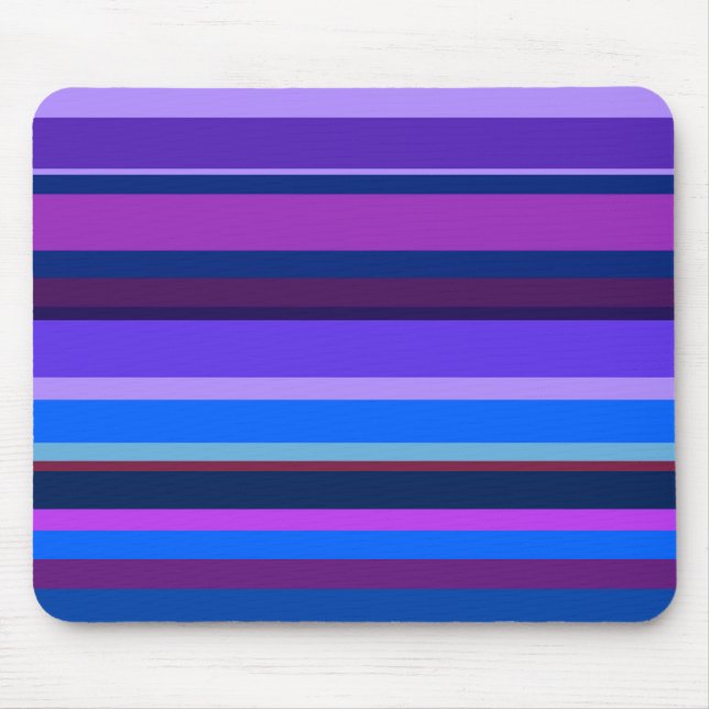 Tapis De Souris Bleu et violet bandes horizontales (Devant)