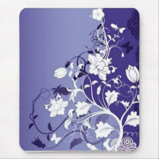 Tapis De Souris bleu-fleurs, bleu-fleurs