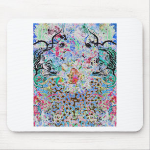 Tapis De Souris bleu floral