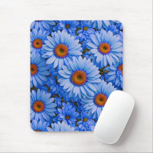 Tapis De Souris Bleu floral bleu tournesol bleu marguerites motif