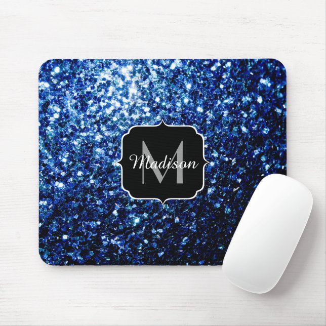 Tapis De Souris Bleu foncé foncé brillant parties scintillant scin (Avec souris)