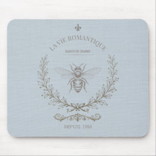 Tapis De Souris Bleu français abeille miel vintage campagne frança