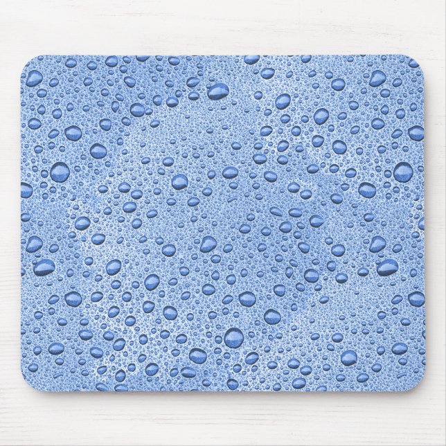 Tapis De Souris Bleu gouttelettes d'eau (Devant)