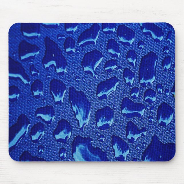 Tapis De Souris Bleu profond gouttelettes d'eau (Devant)