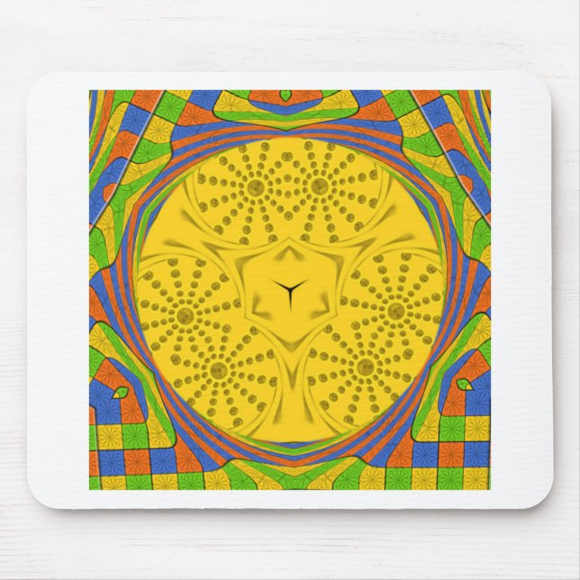 Tapis De Souris Bleu rouge doré Vert Royal égyptien. (Devant)