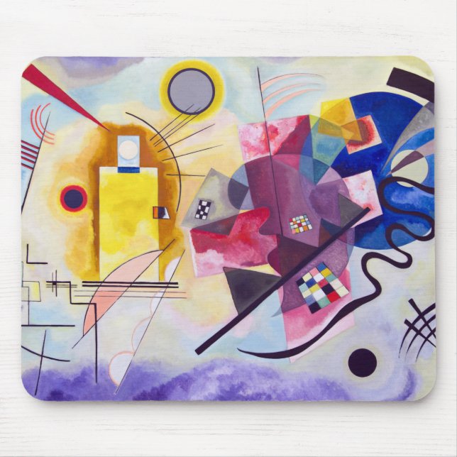 Tapis De Souris Bleu rouge jaune, Kandinsky sauvage (Devant)