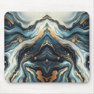 Tapis De Souris Bleu sarcelle or agate Moderne Glam élégant plage
