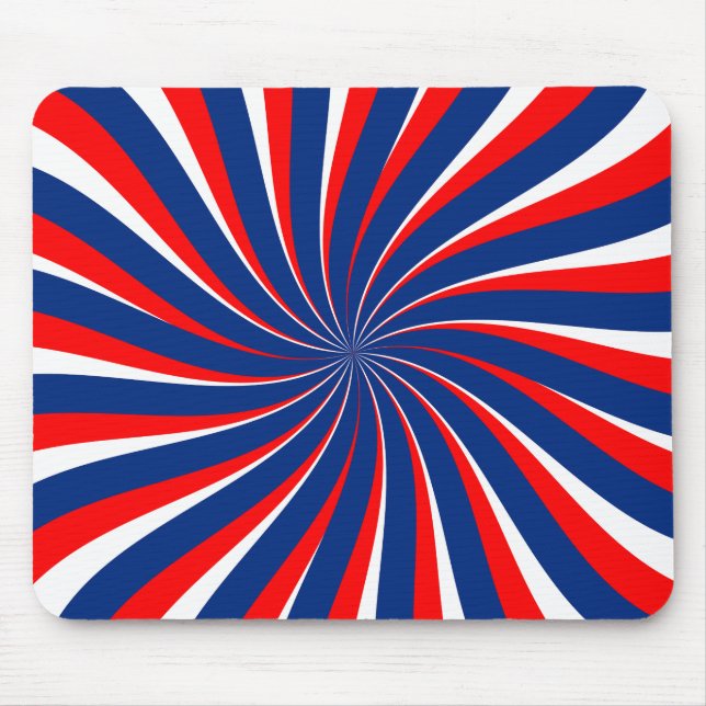 Tapis De Souris Bleu spiral rouge blanc... (Devant)