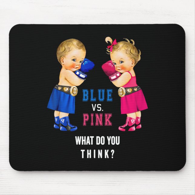 Tapis De Souris Bleu Vs Boxe Rose Bébés Genre Révélation S (Devant)