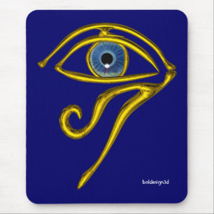 TAPIS DE SOURIS BLEUE TALISMAN / OEIL OR HORUS