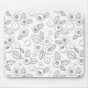 Tapis De Souris Bleuets en noir et blanc
