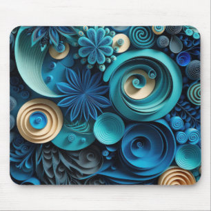 Tapis De Souris Bliss bleus Quill papier