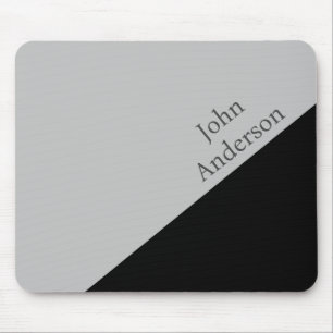 Tapis De Souris Bloc de couleur minimaliste noir et gris