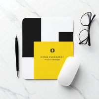 Bloc de couleur moderne simple jaune blanc et noir