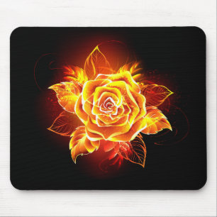 Tapis De Souris Blooming Fire Rose