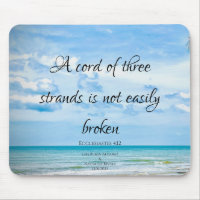 Blue Beach Ocean Bible Cord de citation de trois b
