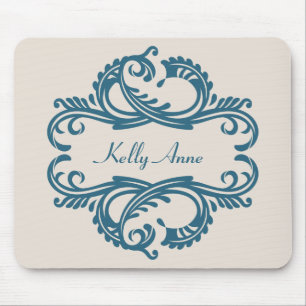 Tapis De Souris Blue Chic Damask Mousepad