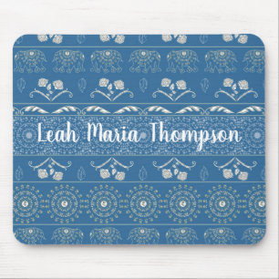 Tapis De Souris Blue Elephant Mandala
