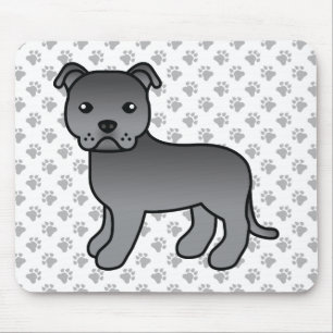 Tapis De Souris Blue English Staffie Cute Cartoon Chien & Patrouil