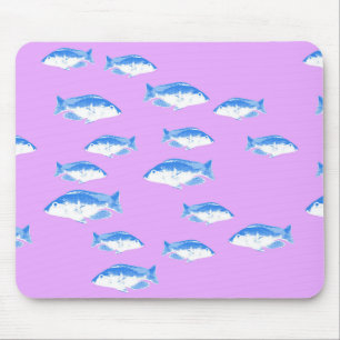 Tapis De Souris Blue fish on lilac