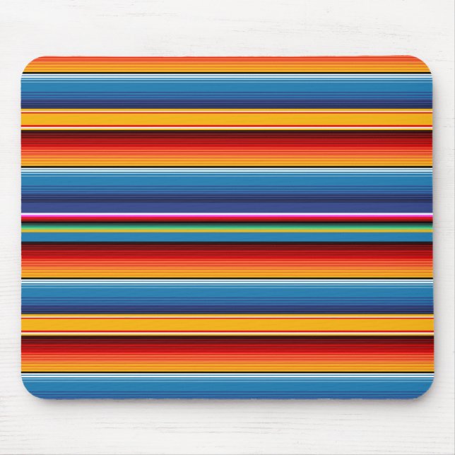 Tapis De Souris Blue Gold Red Sarape mexicaine (Devant)