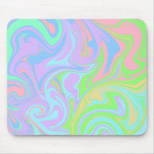 Tapis De Souris Blue Green Purple Pink Swirl Abstract Design