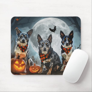 Tapis De Souris Blue Heeler Halloween Épouvantable