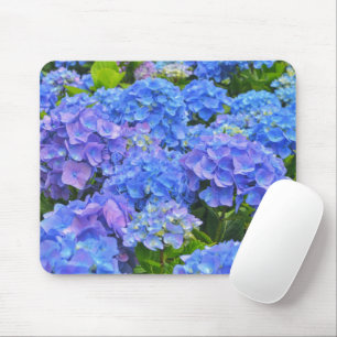 Tapis De Souris Blue Hydrangea Garden Fleurs Floral Souris Pad