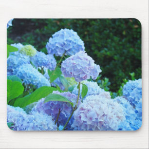 Tapis De Souris Blue Hydrangea Gardens mousepad Floral Fleurs
