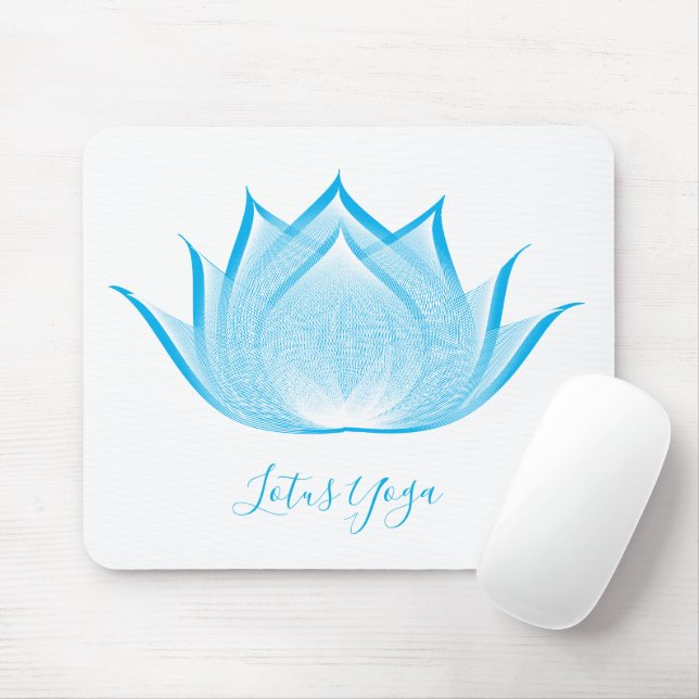 Tapis De Souris Blue Lotus Dessin de Moire Fleur Graphisme Art Yog (Avec souris)