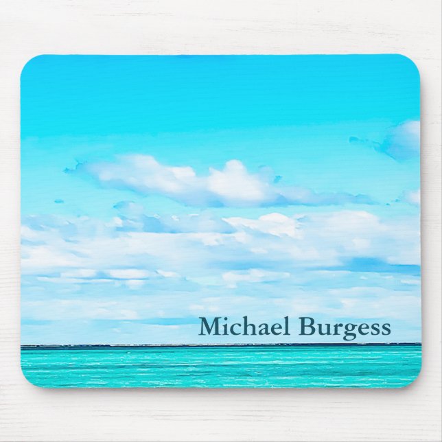 Tapis De Souris Blue Ocean Sky Vacances Vibe Personnel (Devant)