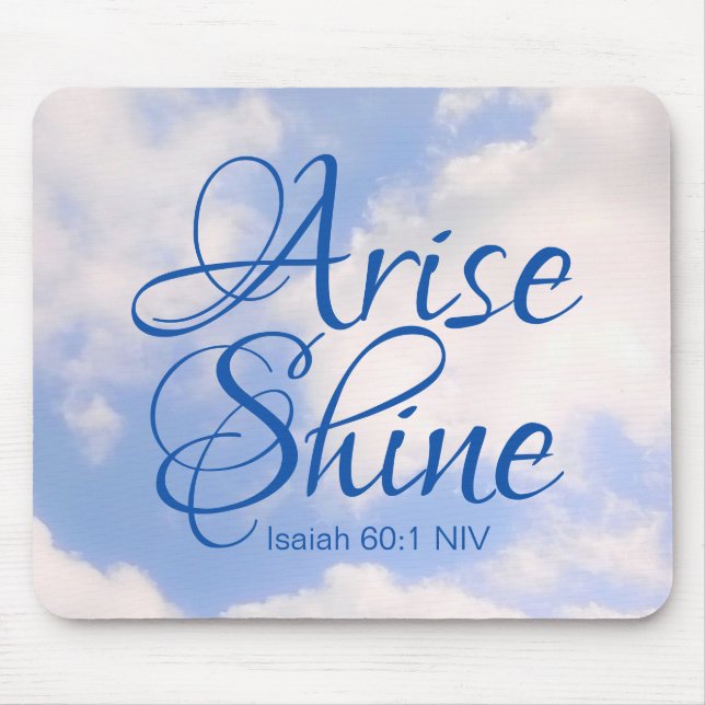 Tapis De Souris Blue Sky Inspirational Lever et brillant Verse de  (Devant)