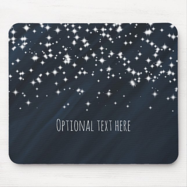 Tapis De Souris Blue & Sparkle Stars Élégance Glamour (Devant)