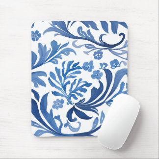 Tapis De Souris Blue & White Floral Design | Chinoiserie Pattern