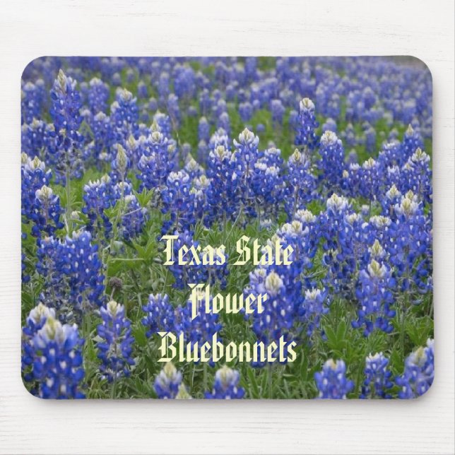 Tapis De Souris Bluebonnets Mousepad de fleur d'état du Texas (Devant)