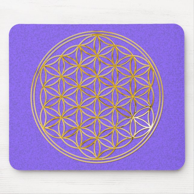 Tapis De Souris Blume des Lebens / Gold big lila splatter BG (Devant)