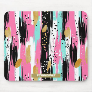 Tapis De Souris Blush Mint Or Luxe Abstrait