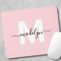 Blush rose moderne Nom du script Monogramme