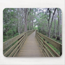 Tapis De Souris Boardwalk Through the Woods photo sur une