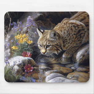 Tapis De Souris Bobcat avec art Pittoresque Fleur sauvage