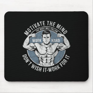 Tapis De Souris Bodybuilder Old School Vintage 80s Poids Sports B