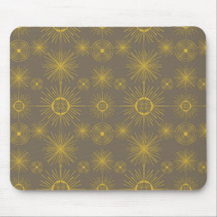 Tapis De Souris Boho Celestial Sun Stars Grey Motif