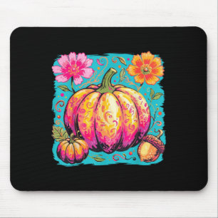 Tapis De Souris Boho Floral Thanksgiving Saison Citrouille Vibes d